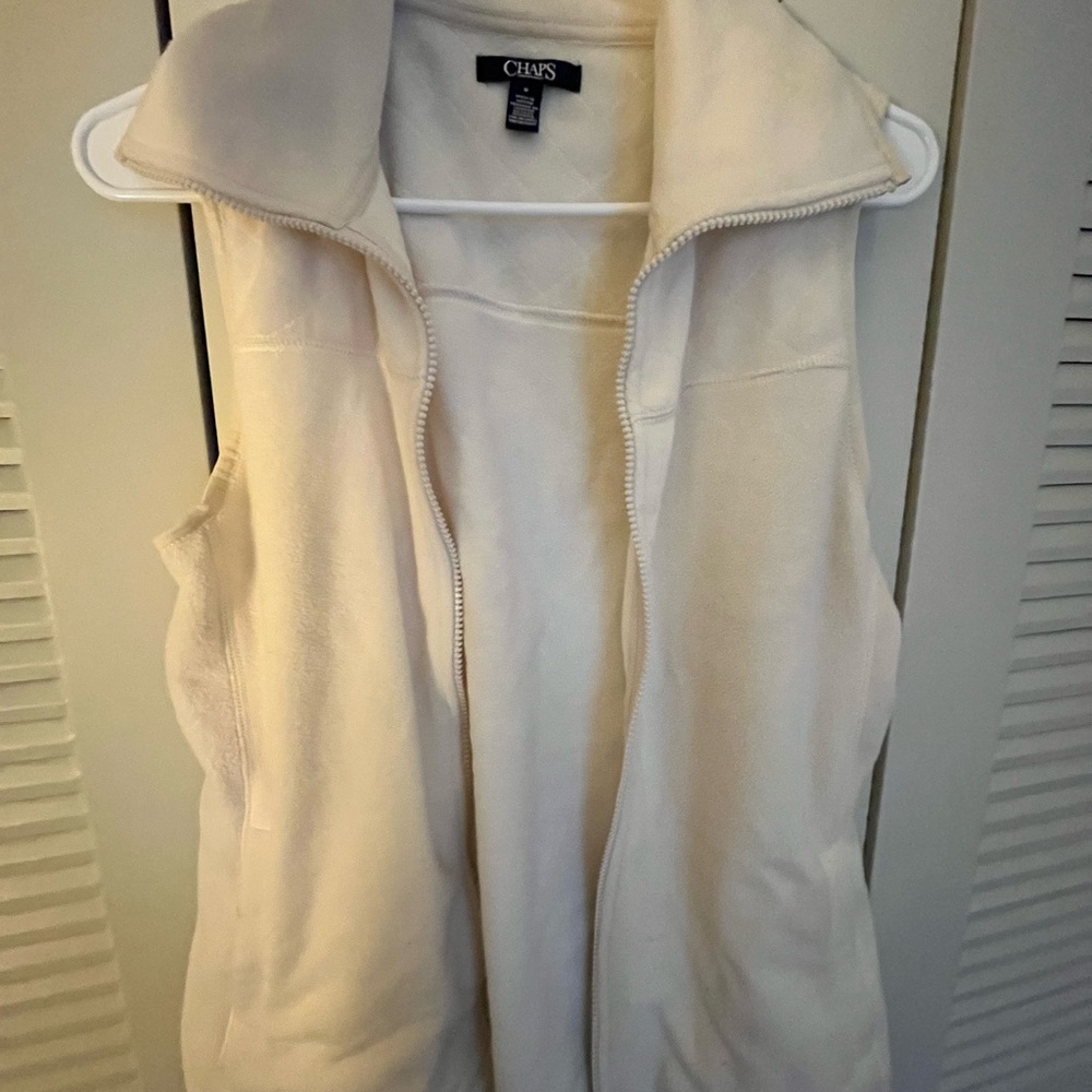 Chaps Off-White Quilted Vest
